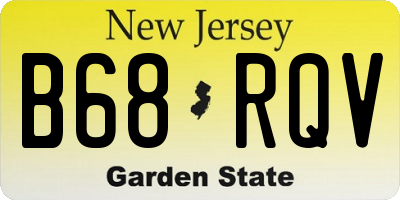 NJ license plate B68RQV