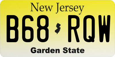NJ license plate B68RQW