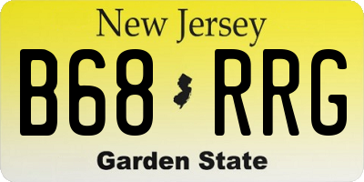 NJ license plate B68RRG