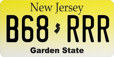 NJ license plate B68RRR