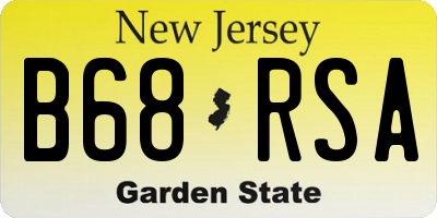 NJ license plate B68RSA