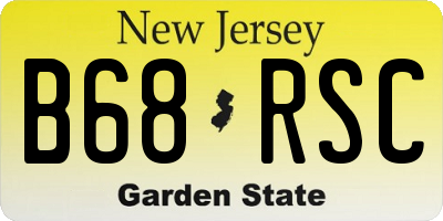 NJ license plate B68RSC