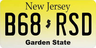 NJ license plate B68RSD