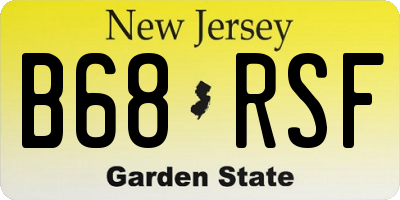 NJ license plate B68RSF