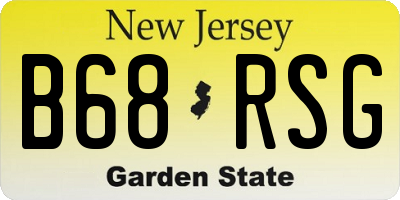 NJ license plate B68RSG