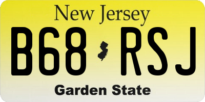 NJ license plate B68RSJ