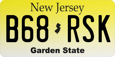 NJ license plate B68RSK
