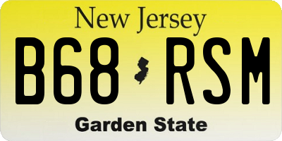 NJ license plate B68RSM