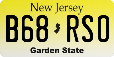 NJ license plate B68RSO