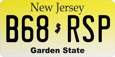 NJ license plate B68RSP
