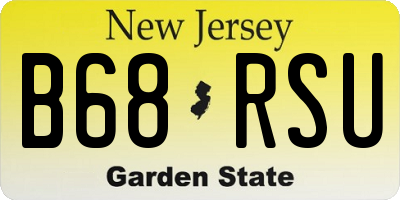 NJ license plate B68RSU