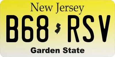 NJ license plate B68RSV
