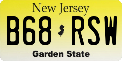 NJ license plate B68RSW