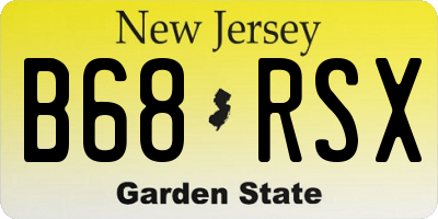 NJ license plate B68RSX