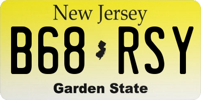 NJ license plate B68RSY