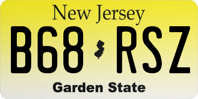 NJ license plate B68RSZ