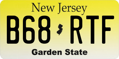 NJ license plate B68RTF