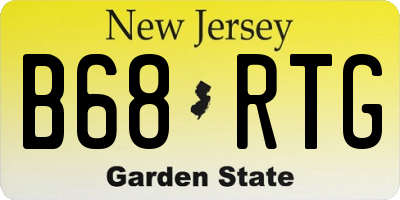 NJ license plate B68RTG
