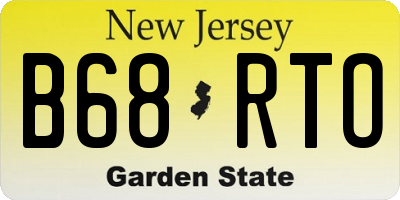 NJ license plate B68RTO