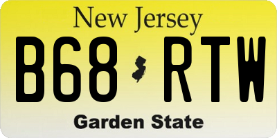NJ license plate B68RTW