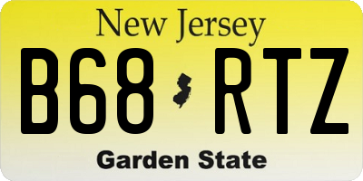 NJ license plate B68RTZ