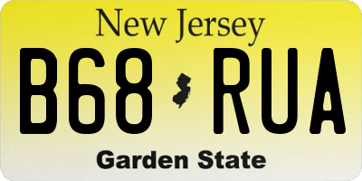 NJ license plate B68RUA