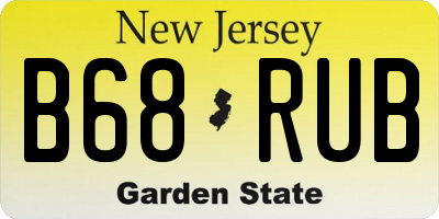 NJ license plate B68RUB