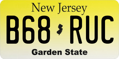 NJ license plate B68RUC