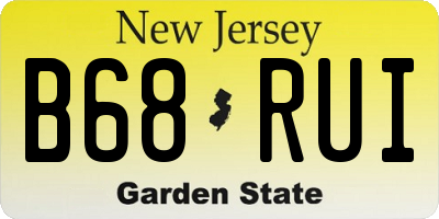 NJ license plate B68RUI