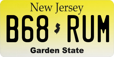 NJ license plate B68RUM