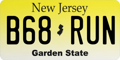 NJ license plate B68RUN