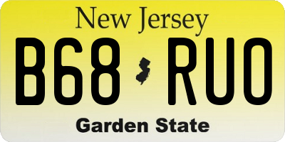 NJ license plate B68RUO