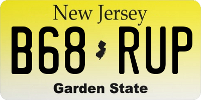 NJ license plate B68RUP
