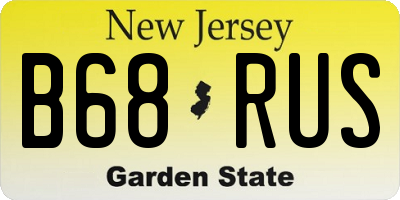 NJ license plate B68RUS