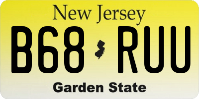 NJ license plate B68RUU