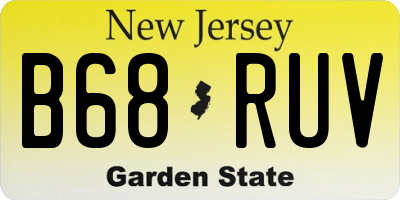 NJ license plate B68RUV