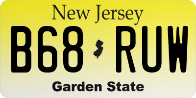 NJ license plate B68RUW