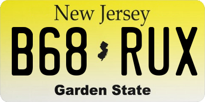 NJ license plate B68RUX