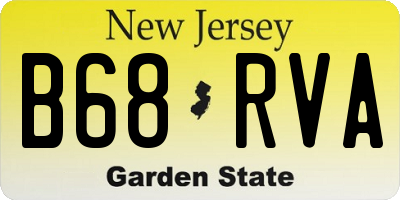 NJ license plate B68RVA