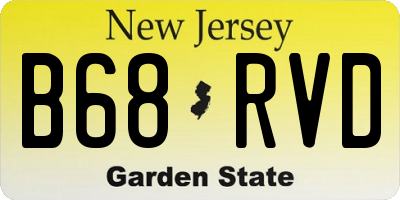 NJ license plate B68RVD