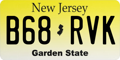 NJ license plate B68RVK