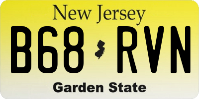 NJ license plate B68RVN