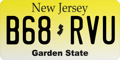 NJ license plate B68RVU