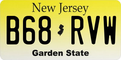 NJ license plate B68RVW