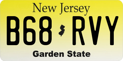 NJ license plate B68RVY
