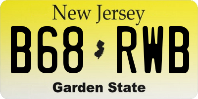 NJ license plate B68RWB