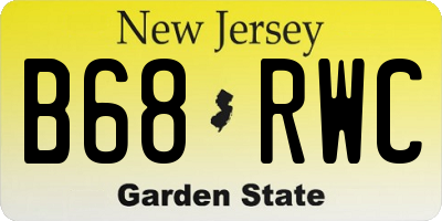 NJ license plate B68RWC