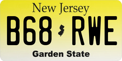 NJ license plate B68RWE