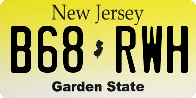 NJ license plate B68RWH