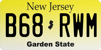 NJ license plate B68RWM